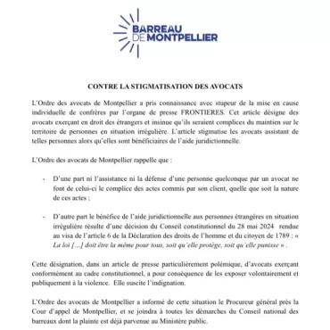 Contre la stigmatisation des avocats